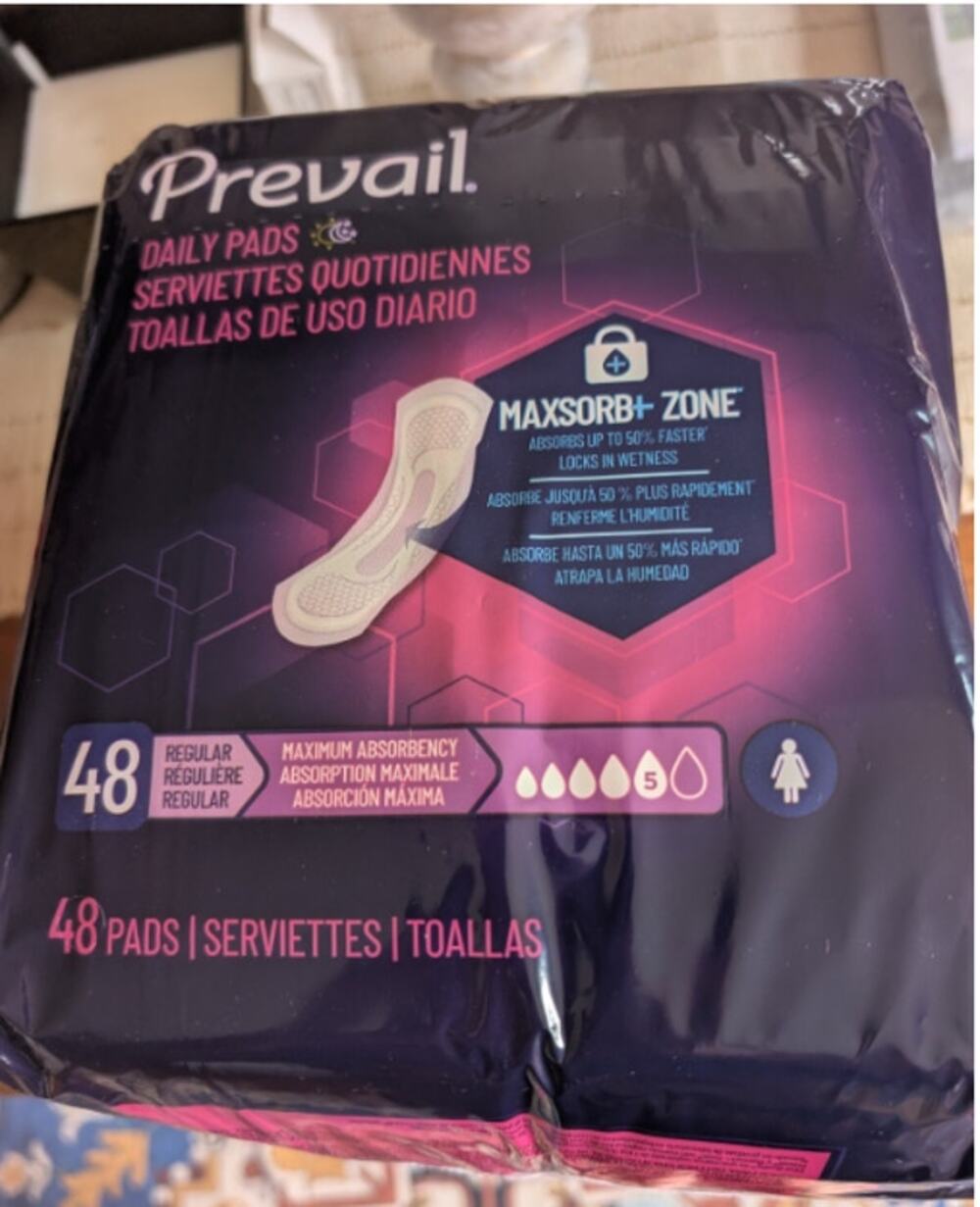 Prevail Daily Incontinent Pad 13" L Long Length PV-915/1, Maximum, 48 Ct